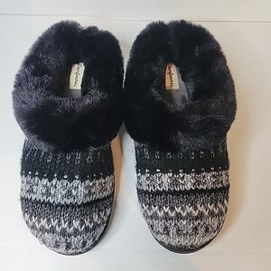 Deer Foam Black Faux Fur Slip-ons Shoes/slippers  US 9-10 Indoor/outdoor NWOT
